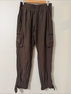 ASRV Men's Dark Brown Cargo Track Pants